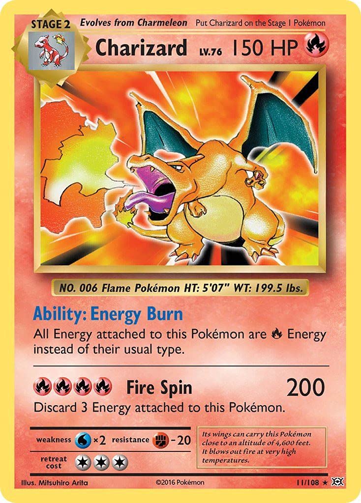 Pokemon Charizard #11/108 - XY Evolutions - Holo